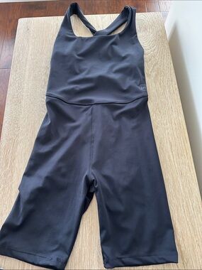 Cross-Back Black Active Jumpsuit Romper